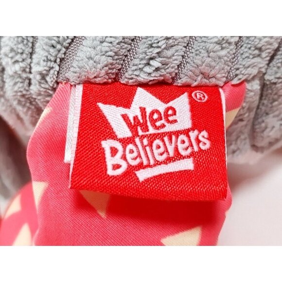 Wee Believers Plush Elephant Gray/white/pink Textured Lovey - Picture 4 of 4